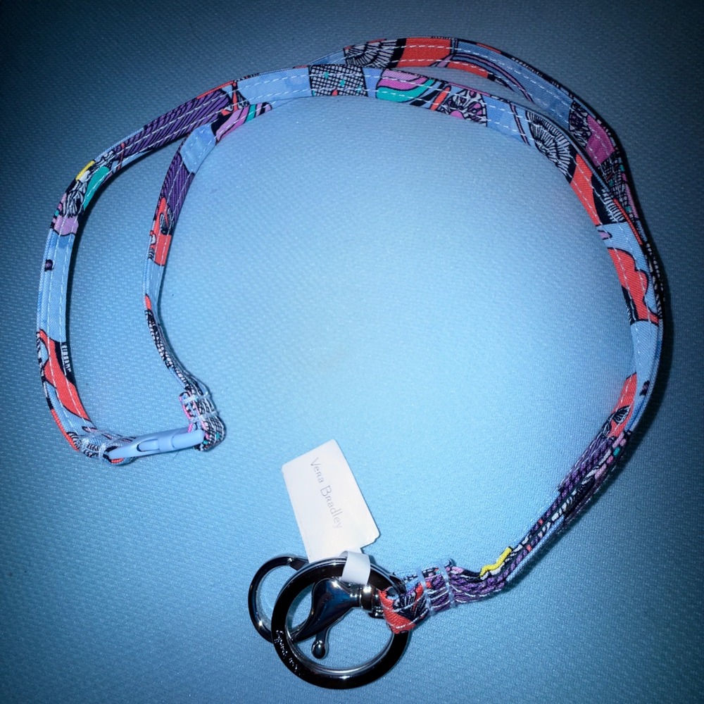 Vera Bradley Breakaway Lanyard NEW Butterfly By Blue Floral